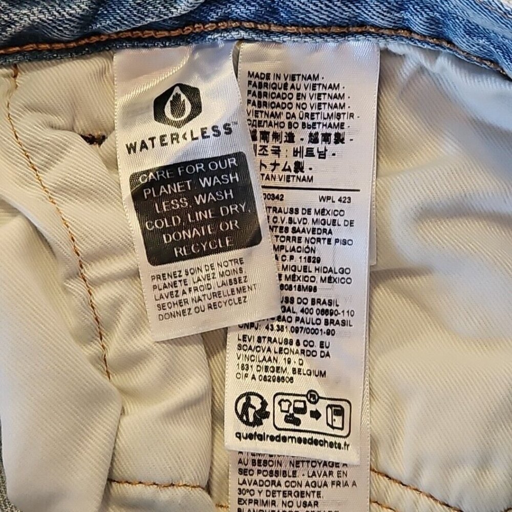Levis 501 Jeans Mens Sz 38 x 34 Big E Red Tab Premium Blue Stone Wash Button Fly - Picture 8 of 10